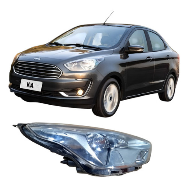 Farol Dianteiro Direito Ford Ka Sedan  1.0 3c 2018 Direito/passageiro