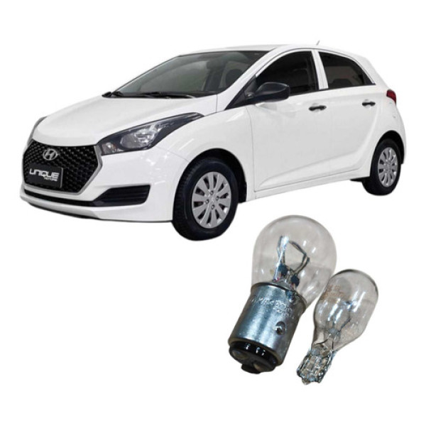 Par Luz Lanterna Tampão Traseiro Hyundai Hb20 2017 Branco Ambos Lados Branca