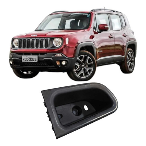 Puxador Porta Dianteira Direita Jeep Renegade 2015 2016 2017 Cinza Dianteira