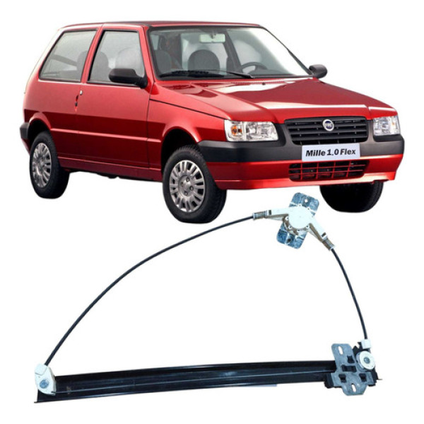 Maquina De Vidro Dianteira Esquerda Fiat Uno Mille 2006