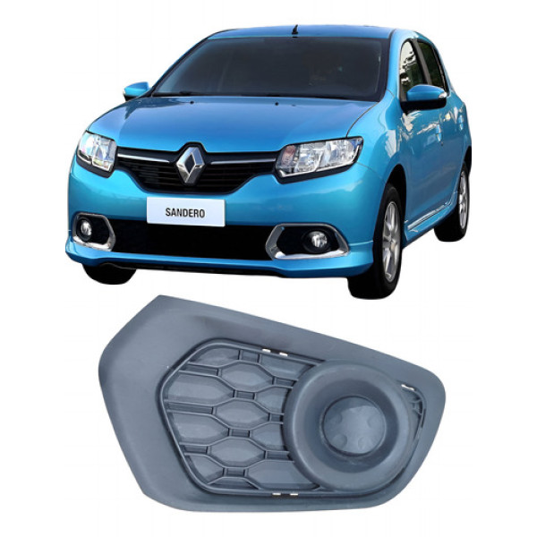 Moldura Farol Milha Direito Renault Sandero 2017 263318814r - Cinza - Direito
