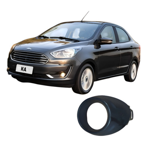 Moldura Farol Milha Esquerdo Ford Ka 2018 Branco Branco