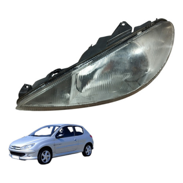 Farol Dianteiro Esquerdo Peugeot 206 20002 A 2010 C Detalhe Esquerdo/motorista
