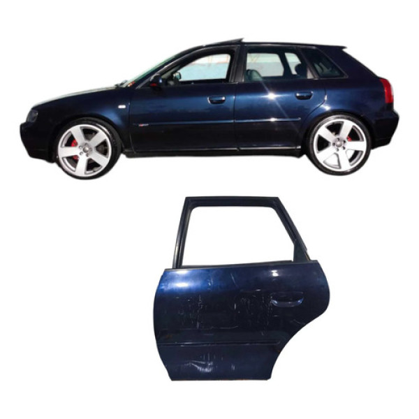 Porta Traseira Esquerda Azul Audi A3 1.8 2002-2005  67311310 Traseira Esquerda Azul-turquesa