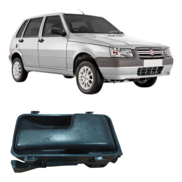 Maçaneta Interna Dianteira Direita Fiat Uno Mille 2004 Preto Dianteira