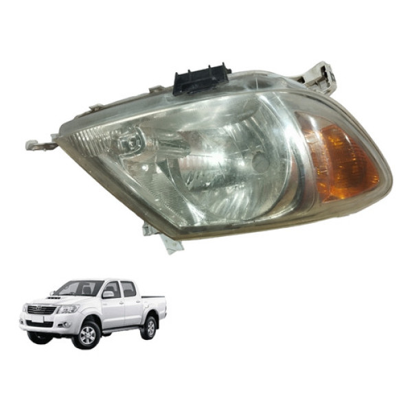 Farol Lado Esquerdo Hilux 2009 A 2012 Com Detalhe Circulado Esquerdo/motorista