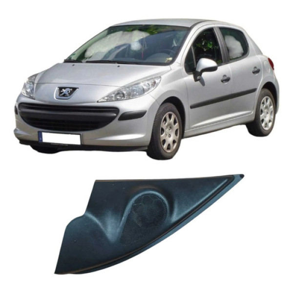 Moldura Retrovisor Esquerdo Peugeot 207 2009 1.4 Original Preto