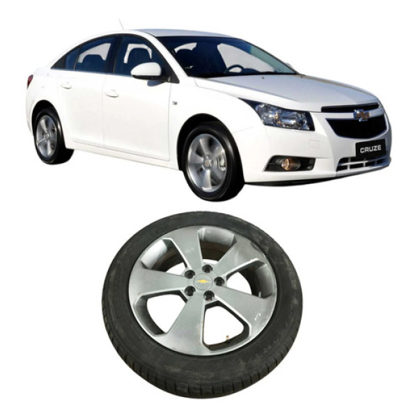 Roda Liga Aro 17 5 Furos Chevrolet Cruze 2013 1.8 Original Prateado