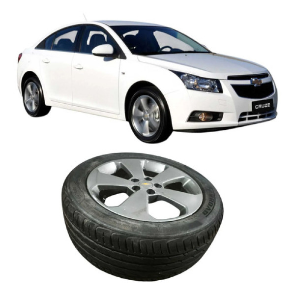 Roda Liga Aro 17 5 Furos Chevrolet Cruze 2013 1.8 Original Prateado