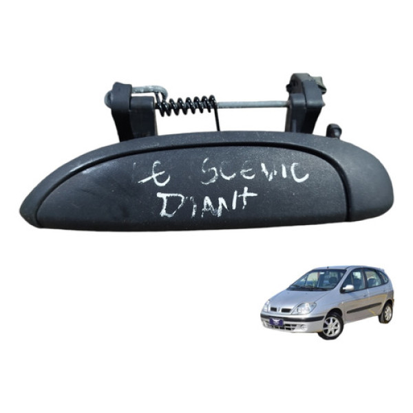 Maçaneta Externa D/esquerda Renault Scenic 2002 A 2010 Preto Dianteira