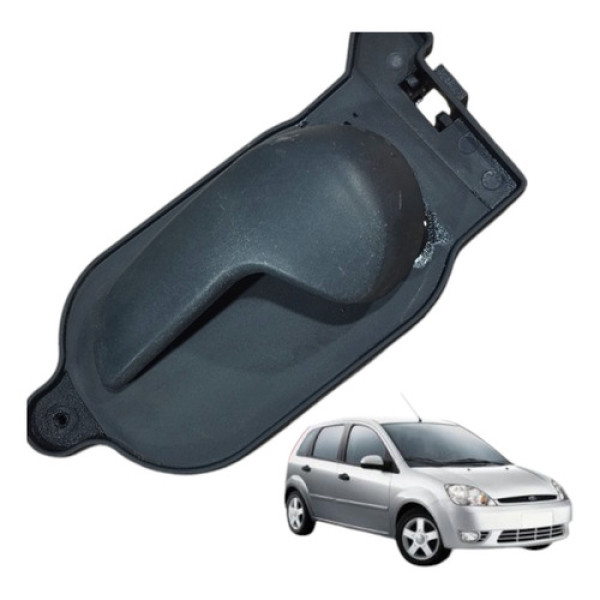 Maçaneta Interna Esquerdo Dianteiro  Fiesta 1.0 2006a 2010 Preto Dianteira