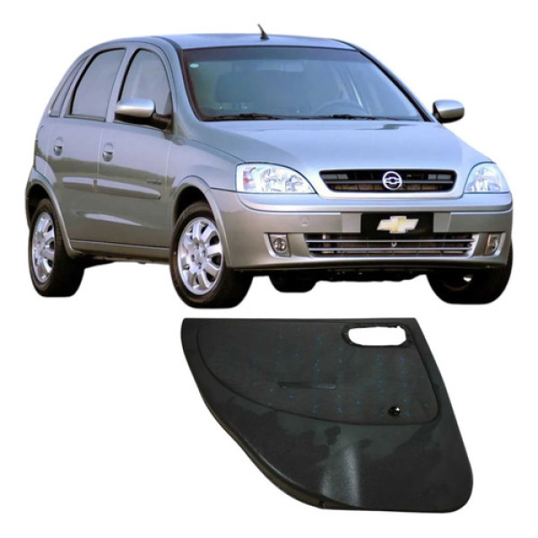 Forro Porta Traseira Esquerda Chevrolet Corsa 2006 Original Preto