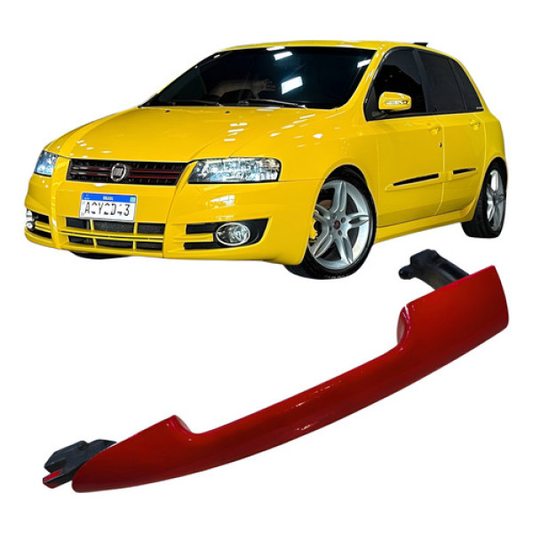 Maçaneta Externa Dianteiro Direito Fiat Stilo 2009 242221 Vermelho Dianteira