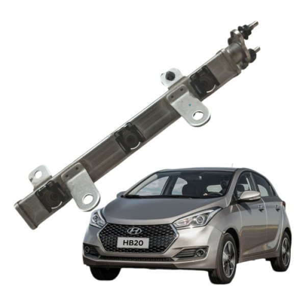 Flauta Bico Injetor Hyundai Hb20 1.0 3cc 2012 A 2019 