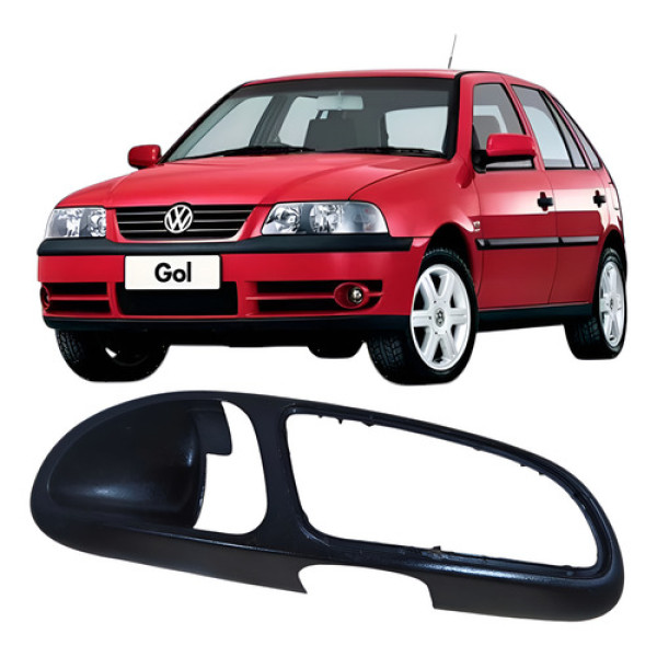Moldura Maçaneta Interna Traseiro Direito Vw Gol 2005 Prate Prateado Traseira