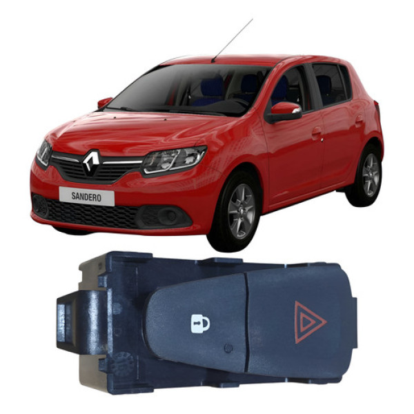 Botão Pisca Alerta/trava Renault Sandero 2017 E3160101 Preto