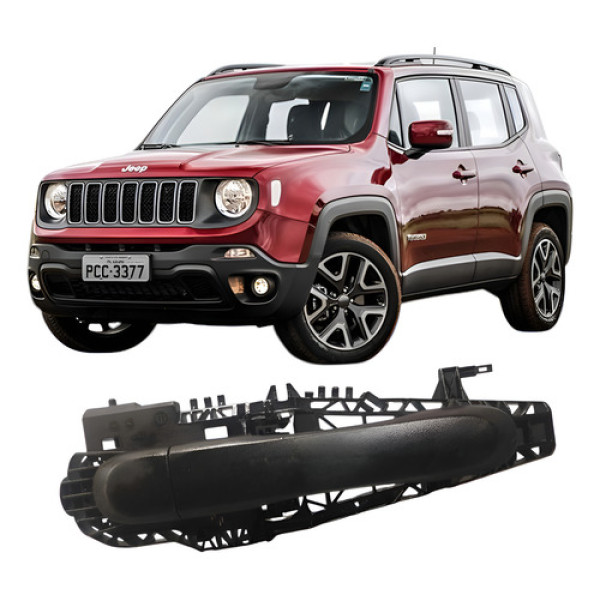 Maçaneta Externa Traseira Esquerda Jeep Renegade 2015-2019 - Preto - Traseira