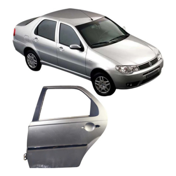 Porta Traseira Esquerda Cinza Fiat Siena  2006 4p 20282b28 Traseira Esquerda Cinza