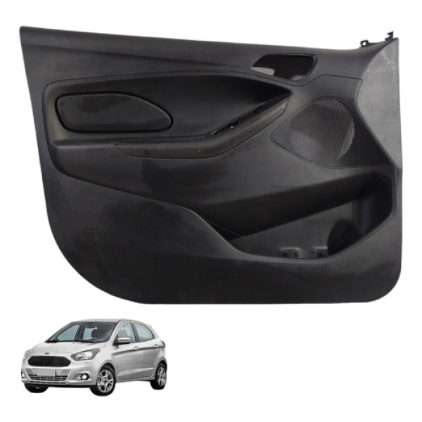 Forro Porta Dianteiro Esquerdo 4p Ford Ka Hatch 2014 A 2019 Preto