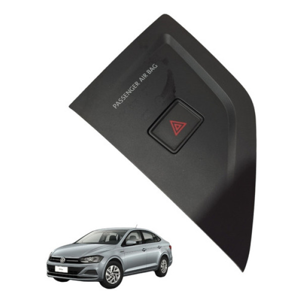 Moldura Botao Alerta Vw Polo Virtus 2018 A 2024 - 1 1