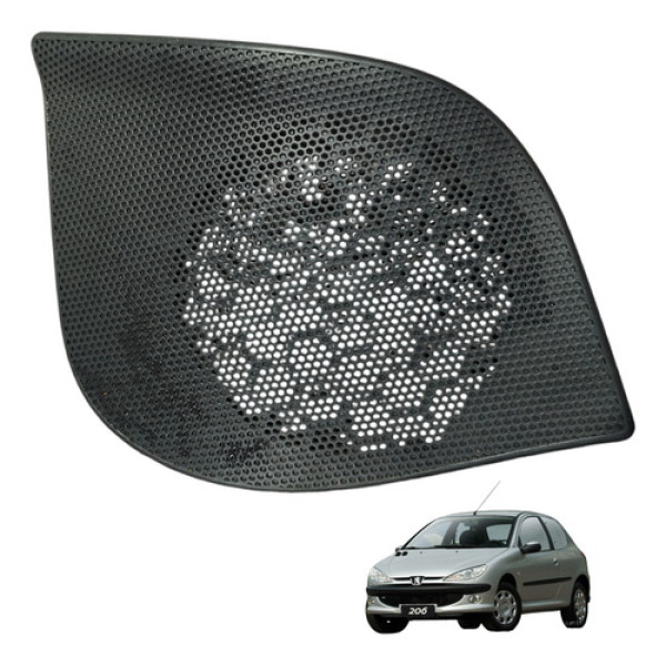 Grade Tela Porta Altofalante Peugeot 206 Alto 2004 A 2008 Preto