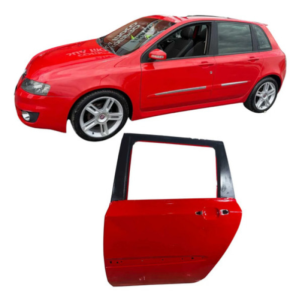 Porta Traseira Esquerda Vermelha Fiat Stilo 2009 Original Traseira Esquerda Vermelho