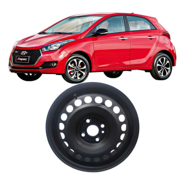 Roda Ferro Estepe Aro 15 4 Furos Hb20 2018 529101s950 Preto