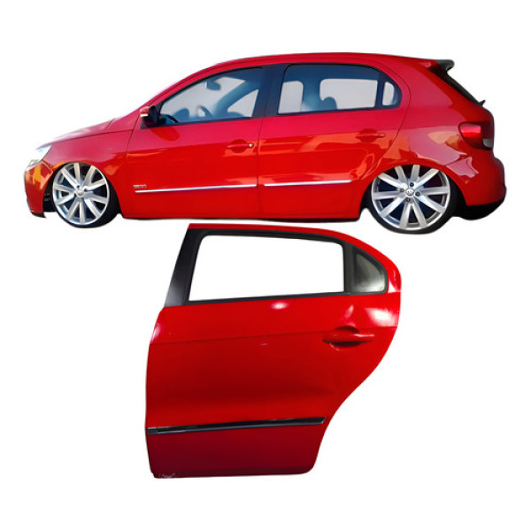Porta Traseira Esquerdo Volkswagen Gol 1.6 Power 2011 - Traseira - Esquerdo - Vermelho