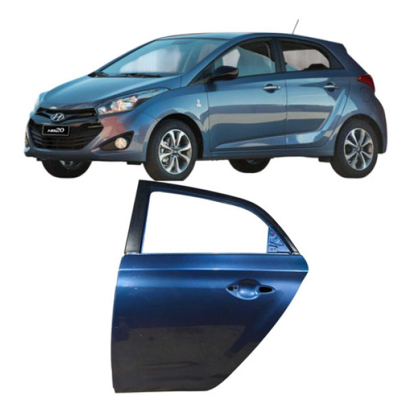 Porta Traseira Esquerda Hyundai Hb20 1.0 3c 9824764 Traseira Esquerda Azul