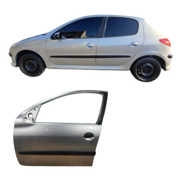 Porta Dianteira Esquerda Peugeot 206 2008 4p 1.4 Sensation Dianteira Esquerda Prateado