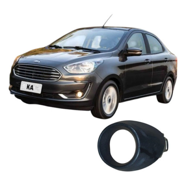 Moldura Farol Milha Esquerdo Ford Ka 1.0 Se 2018 Original Preto Esquerdo