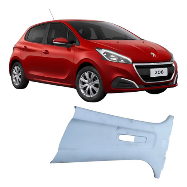 Acabamento Coluna Cinto Esquerdo Peugeot 208 2019 Prata   Prata