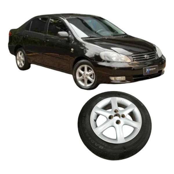 Roda Aro 15 Liga 4furos Toyota Corolla 2004 1.8 Original Preto