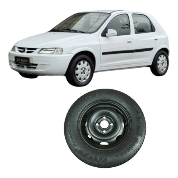 Pneu Roda Aro 13 4 Furos Chevrolet Celta 2004 1.0 Original Preto