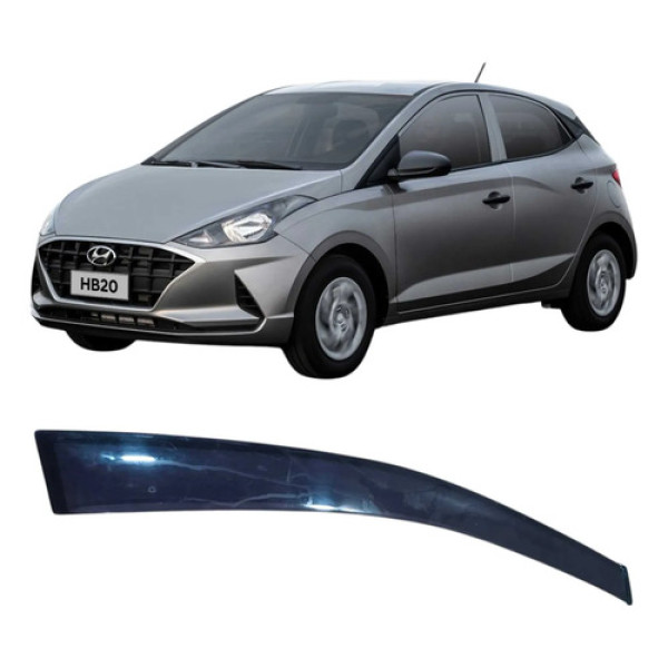 Calha Chuva Dianteira Direita Hyundai Hb20 2020 1.0 3c  Preto