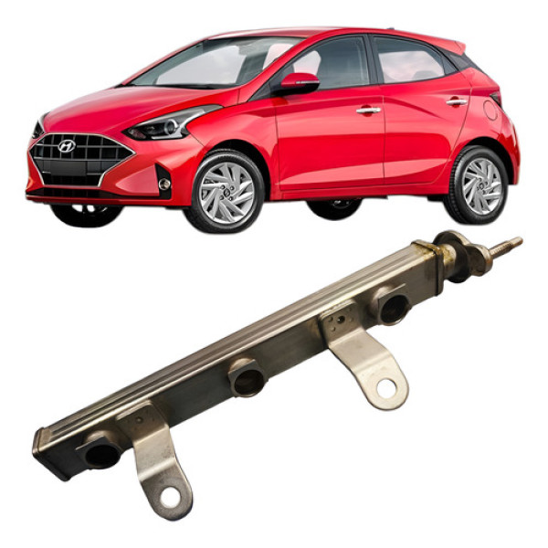 Flauta Bico Injetor Hyundai Hb20 1.0 3c 2021 Sense Flex