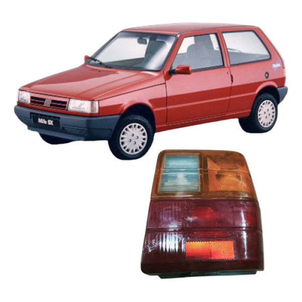 Lanterna Traseira Direita Fiat Uno Mille 1.0 2p 2000 Direito/passageiro Vermelho