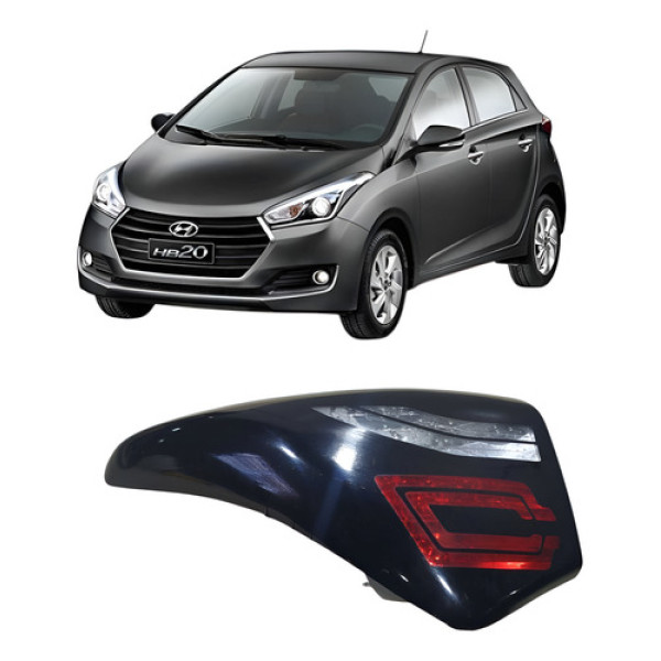 Lanterna Traseira Esquerdo Hyundai Hb20 1.0 3c 2017 986621  Esquerdo/motorista Preta