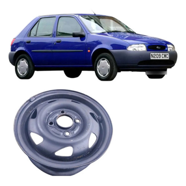 Roda Avulsa Aro 13 4 Furos Ford Fiesta 1997 078005 Original Preto