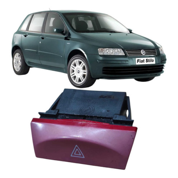 Botao Pisca Alerta Fiat Stilo 1.8 2003 Original Preto