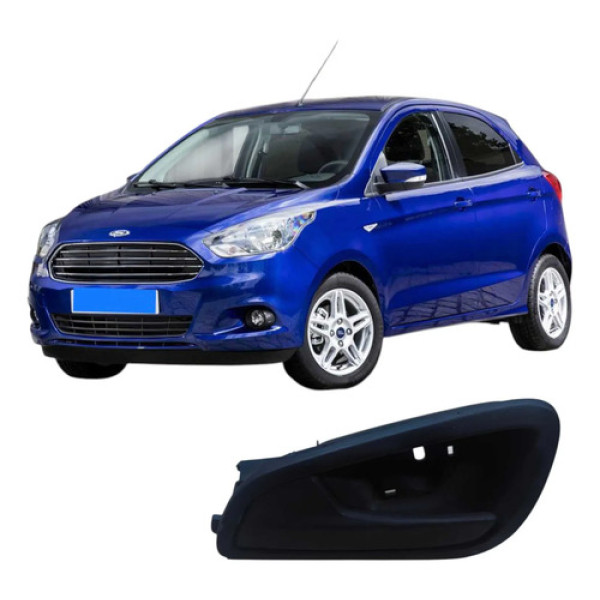 Maçaneta Interna Traseira Esquerda Ford Ka 2018 Original Preto Traseira