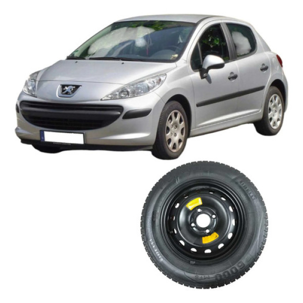 Step Aro Ferro 14 4 Furos Peugeot 207 2009 1.4 Original Prateado