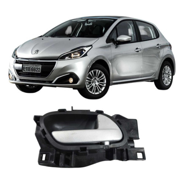 Maçaneta Dianteira Direita Peugeot 208 2017 96802455 - Preto - Dianteira