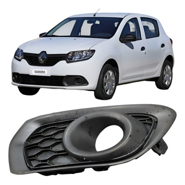 Acabamento Para-choque Milha Direito Renault Sandero 2017. Preto