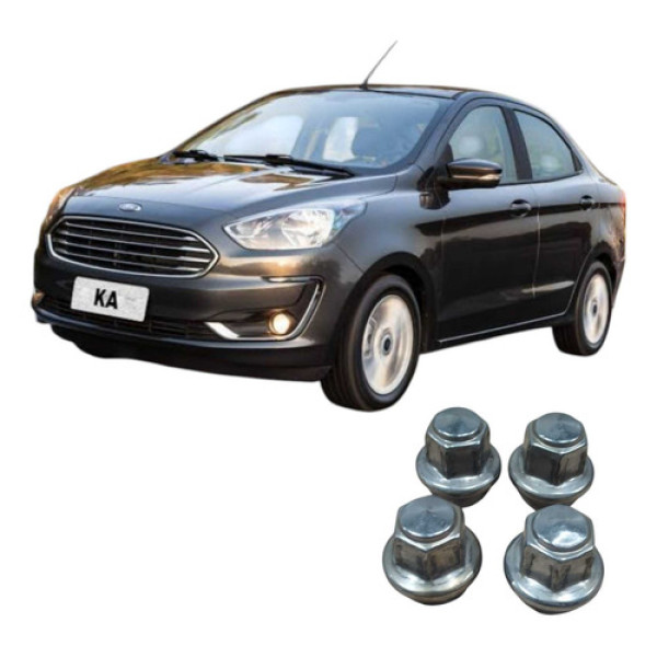 Jogo 4 Porcas Roda Ford Ka 2018 1.0 3c