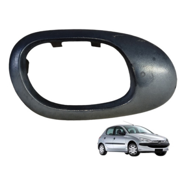 Moldura Maçaneta Interna Esquerda Peugeot 206 2005 A 2008 Preta Dianteira/traseira