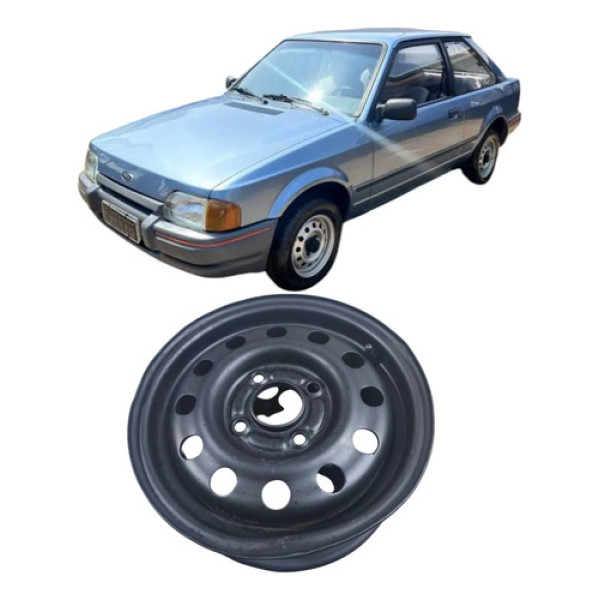 Roda Ferro Aro 13 4 Furos Ford Escort 1991 4p5jx13x41 Preto