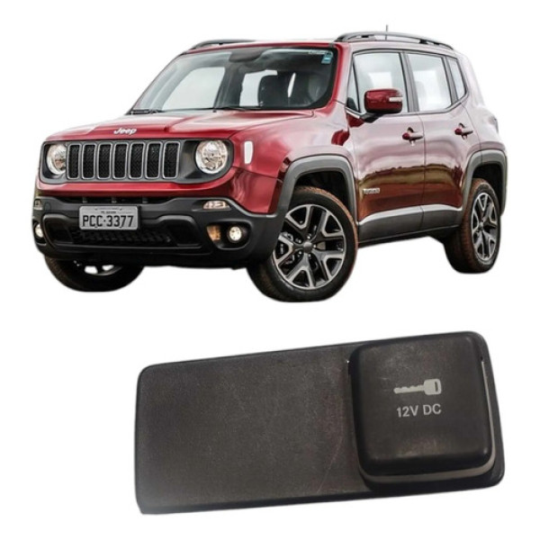 Moldura Botão Tomada 12v Jeep Renegade 2016 2017 100243666 Cinza