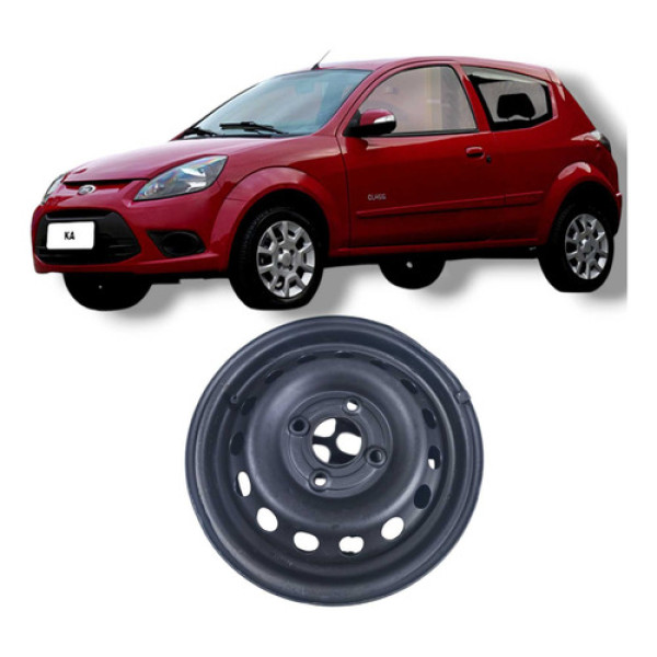 Roda De Ferro Aro 13 Ford Ka 1.0 2008  5jx13x47s Preto