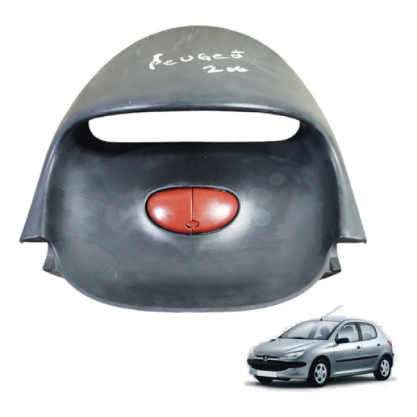 Moldura Botão Superior Pisca Alerta Peugeot 206 2004 A 2008 Preto